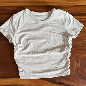 lululemon athletica White Ribbed All it Takes Short Sleeve Tee